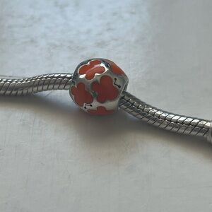 Retired Pandora Charm - Orange Butterflies